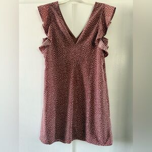 Express Brown and White Patterned Top